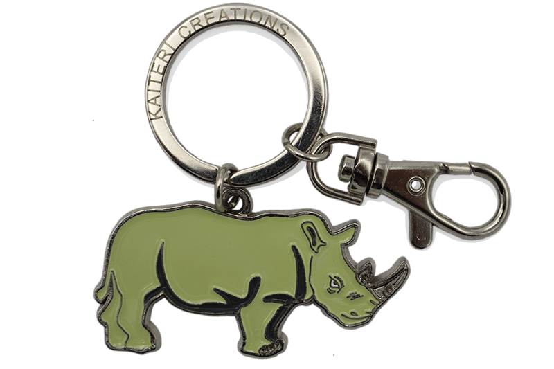 porte-clés métal rhinocéros