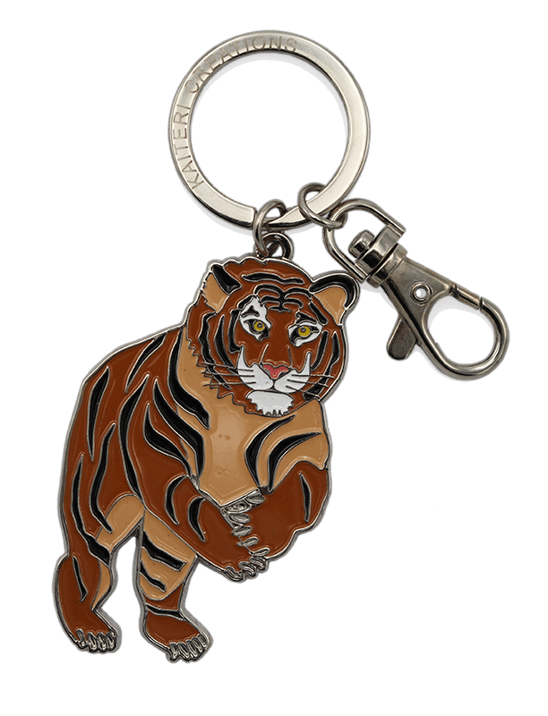 porte-clés métal tigre
