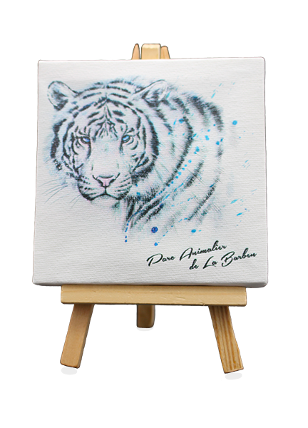 Mini tableau tigre blanc